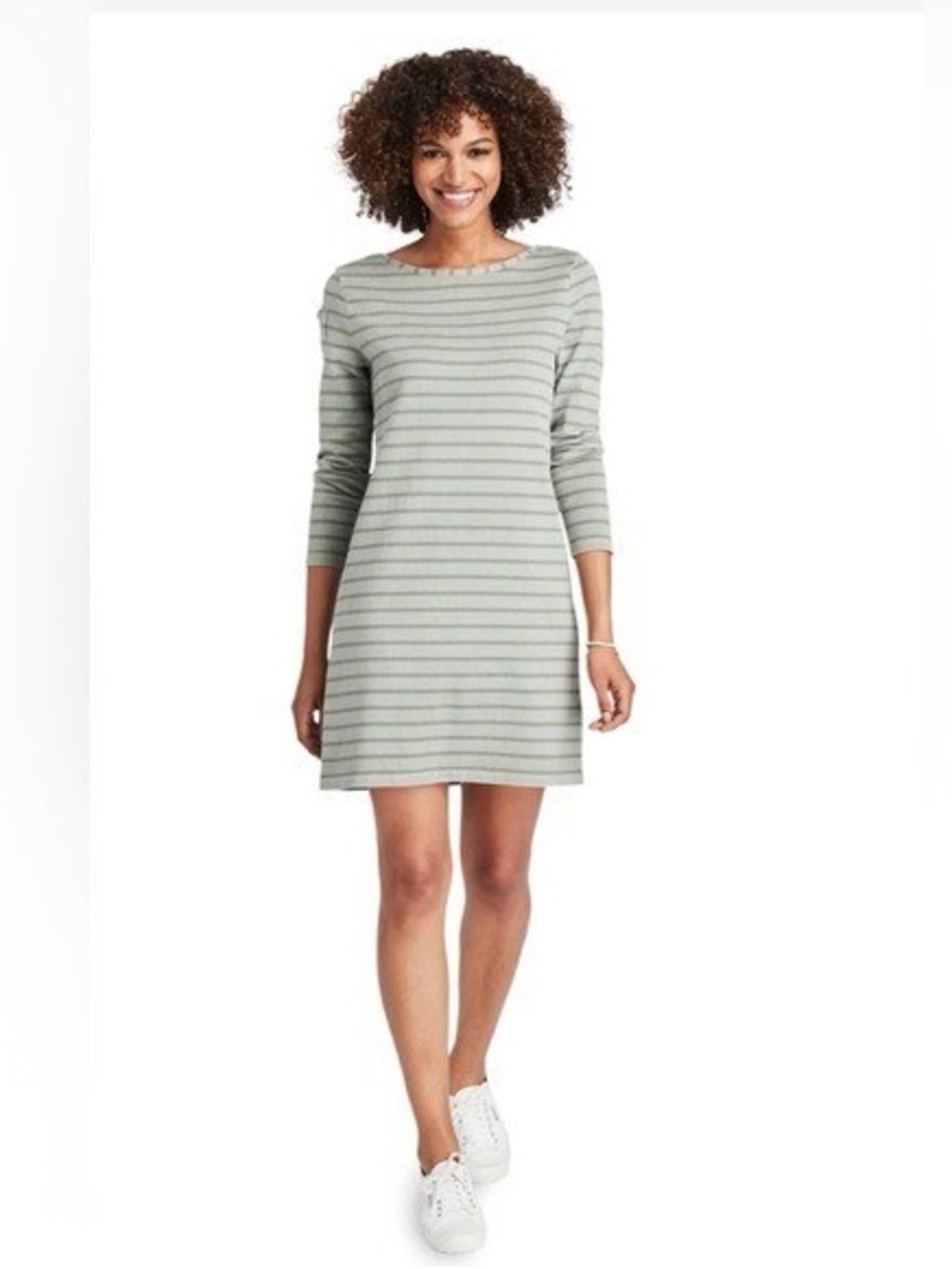 Vineyard Vines Striped Long Sleeve Cotton Knit Shift Dress Boatneck XXS